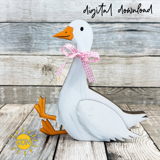 Goose Shelf Sitter SVG – Freestanding Layered Goose Laser Cut File for Rustic Farmhouse Decor
