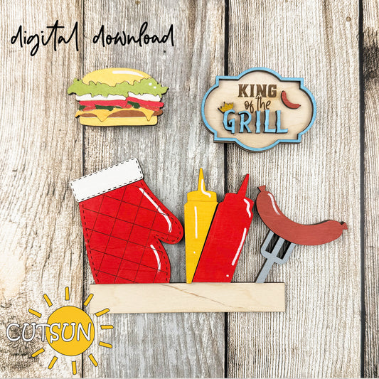 King of the Grill Add-On for Interchangeable Apron SVG Laser Cut File