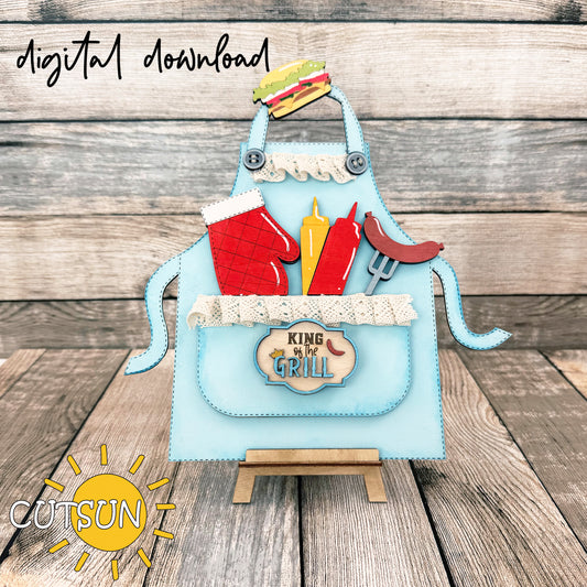 King of the Grill Add-On for Interchangeable Apron SVG Laser Cut File