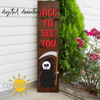 Grim reaper vertical porch sign SVG | Vertical Halloween porch sign SVG Laser cut files Cricut SVG