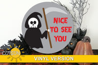 Grim reaper Halloween door hanger SVG