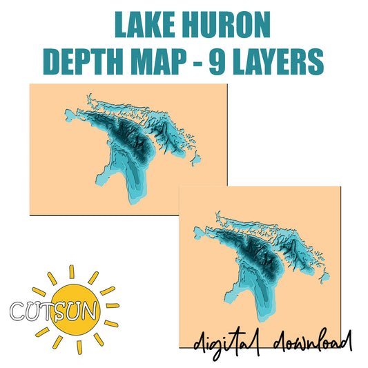 3D Layered Lake Huron depth map - 9 layers