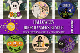 Halloween door hangers SVG bundle for use with laser cutters and Cricut / Silhouette craft cutting machines