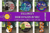 Halloween door hangers bundle - SVG digital download for use with laser cutters and Cricut / Silhouette craft cutting machines