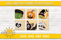 Halloween Square leaning signs SVG bundle