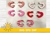 Heart hoops earrings SVG digital download