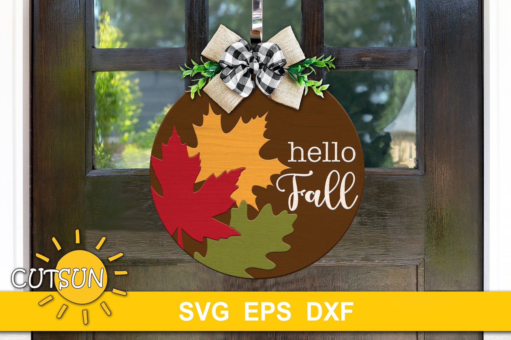 Hello Fall door hanger SVG
