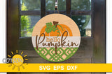 Hello Pumpkin Geometric pattern door hanger SVG