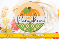 Fall door hanger SVG | Hello pumpkin door hanger svg | Farmhouse door sign svg