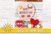 Mother's day Add-on for the Interchangeable House and Fence Shelf decor SVG FILE