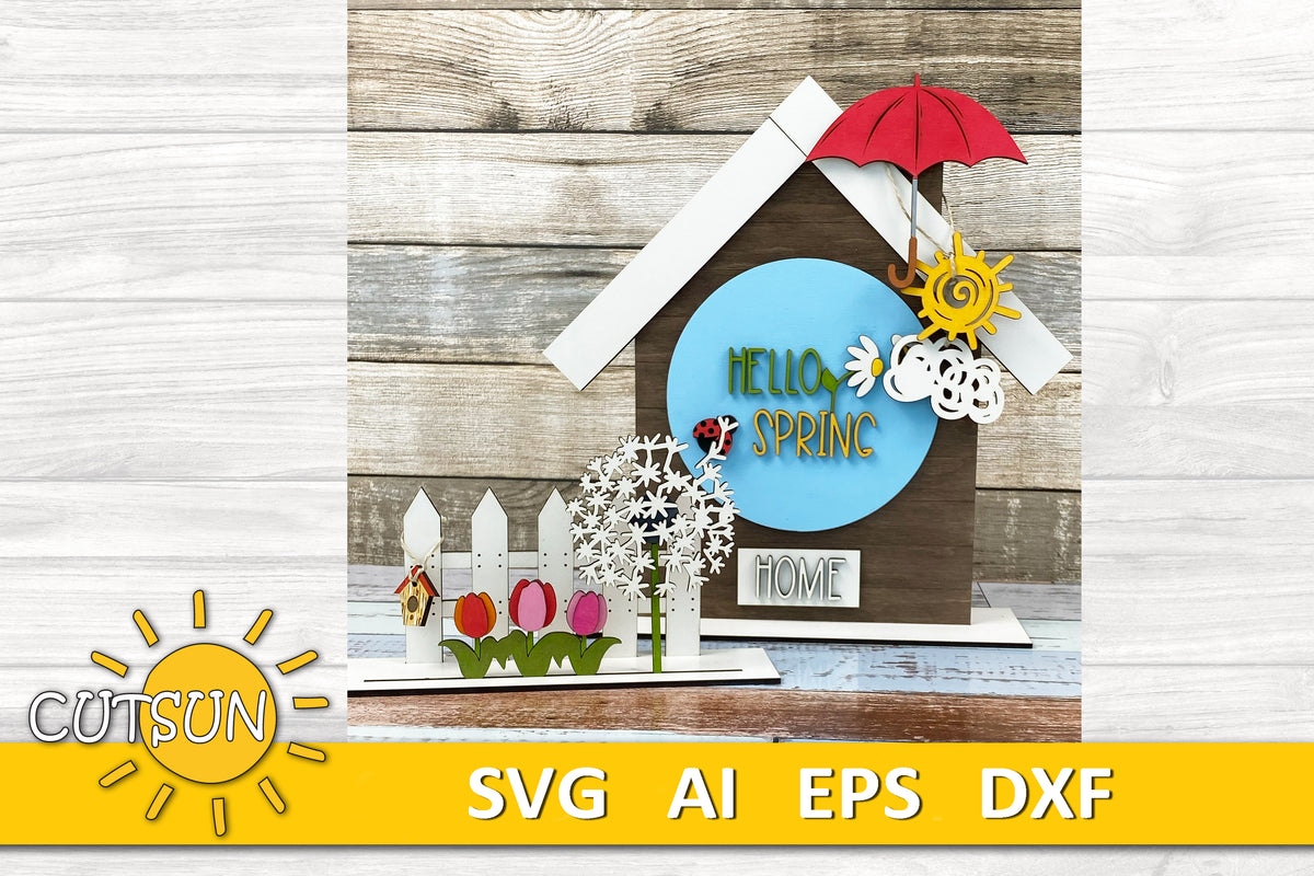 Spring Add On Hello Spring Add-On SVG for Interchangeable Shelf Decor | House and Fe ...