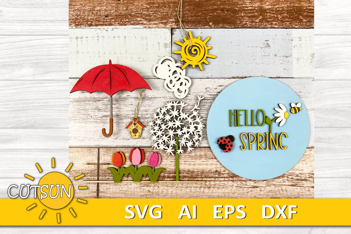Spring Add On Hello Spring Add-On SVG for Interchangeable Shelf Decor | House and Fe ...