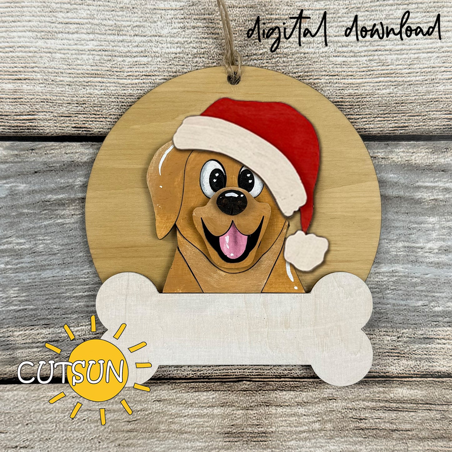 Labrador Retriever Christmas Ornament Bundle | Laser Cut Dog Bone Ornaments | Personalized Pet Holiday SVG Files (Copy)