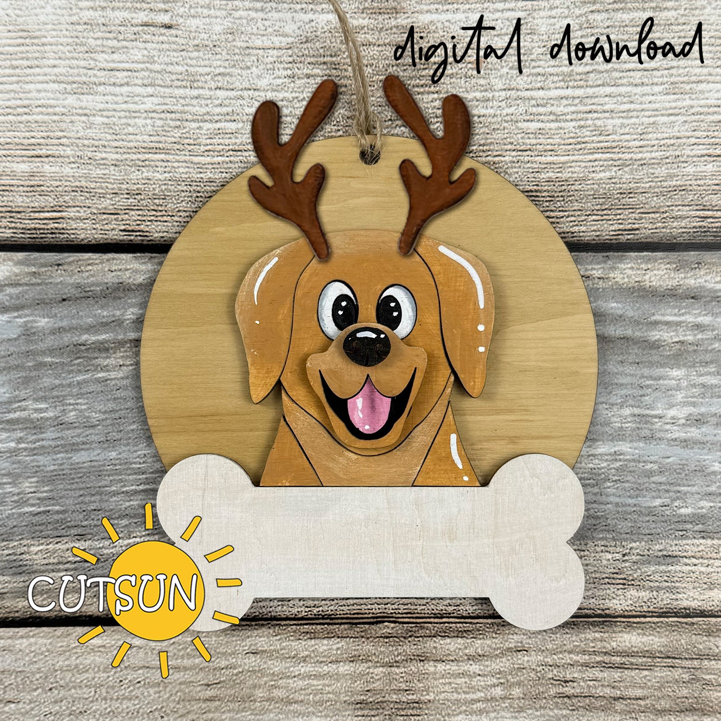 Labrador Retriever Christmas Ornament Bundle | Laser Cut Dog Bone Ornaments | Personalized Pet Holiday SVG Files (Copy)