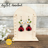 Ladybug Earring SVG | Floral Spring Earrings Svg | Laser jewelry template