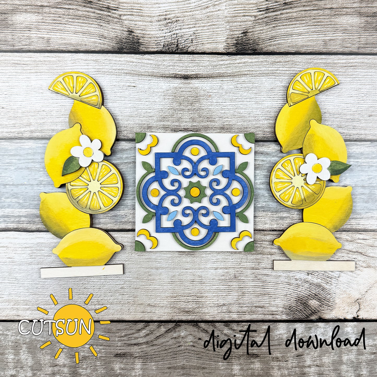 Lemon Farmhouse Window Add-On SVG for Interchangeable Decor | Summer Lemon Laser Cut File