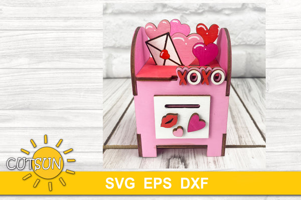 Valentine's day chocolate candy box - SVG digital download for use with laser cutters