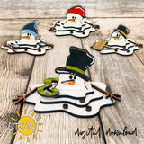 Melted Snowman svg Mix and Match Make your own Snowman Winter shelf decor Laser cut file