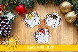Melted snowmen ornaments SVG digital download