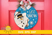 Melted snowman with snowflakes and the words Let it snow - SVG digital download