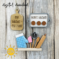 Mom's Kitchen Interchangeable Cutting board decor SVG Laser cut file