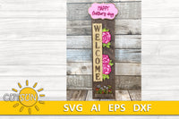 Mother's day porch sign add-on with a free Interchangeable Porch leaner SVG Floral vertical porch sign SVG Porch decor Laser cut file