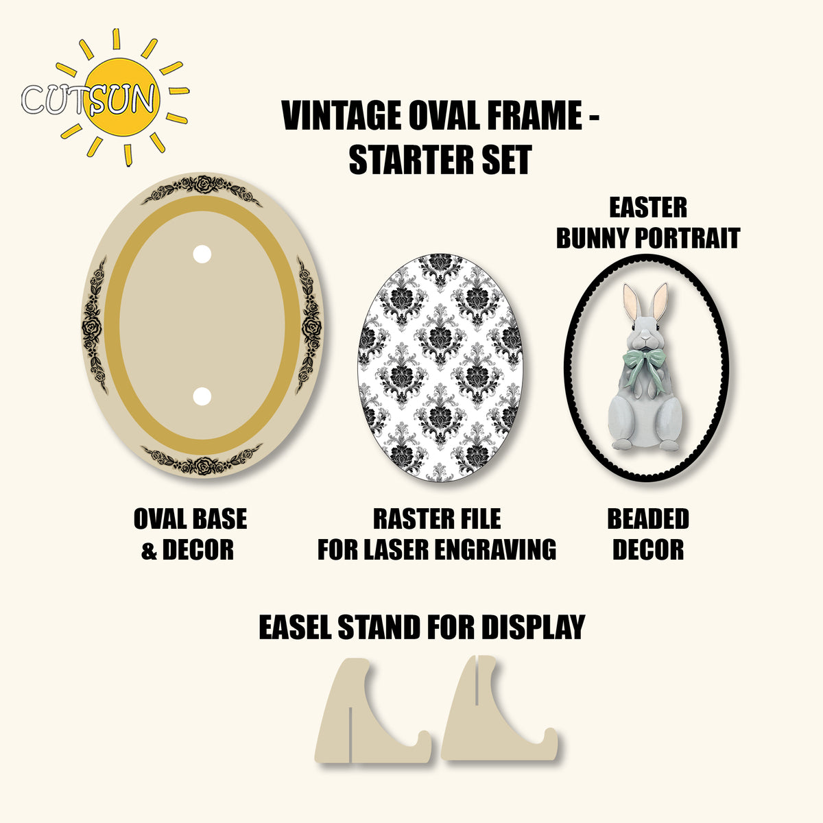 Vintage Oval Frame SVG – Interchangeable Portrait Decor Laser Cut File ...