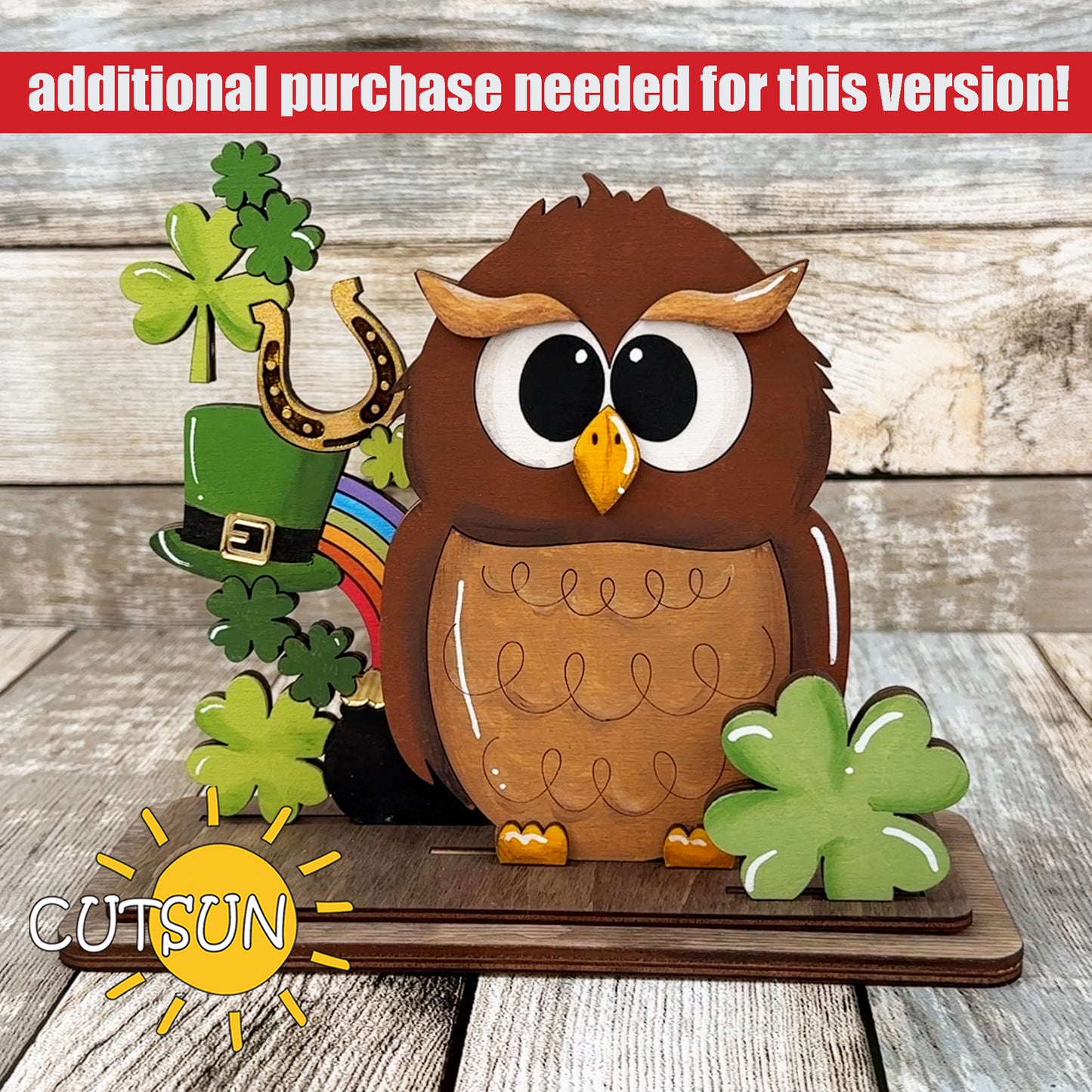 Interchangeable Owl Shelf Sitter SVG – Cute Owl Interchangeable Decor Laser Cut File Digital Download
