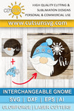 Interchangeable Round Gnome door hanger SVG Winter Add-on Gnome Hi Door hanger svg Glowforge SVG Laser cut file