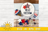 4th of July Add-on for the Interchangeable House and Fence Shelf decor SVG FILE