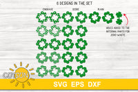 Patterned shamrocks earrings SVG digital download