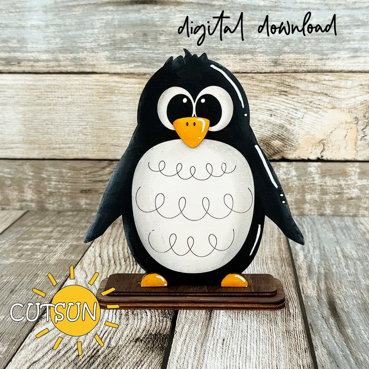 Interchangeable Penguin Shelf Sitter SVG – Cute Penguin Interchangeable Decor + 15 add-ons