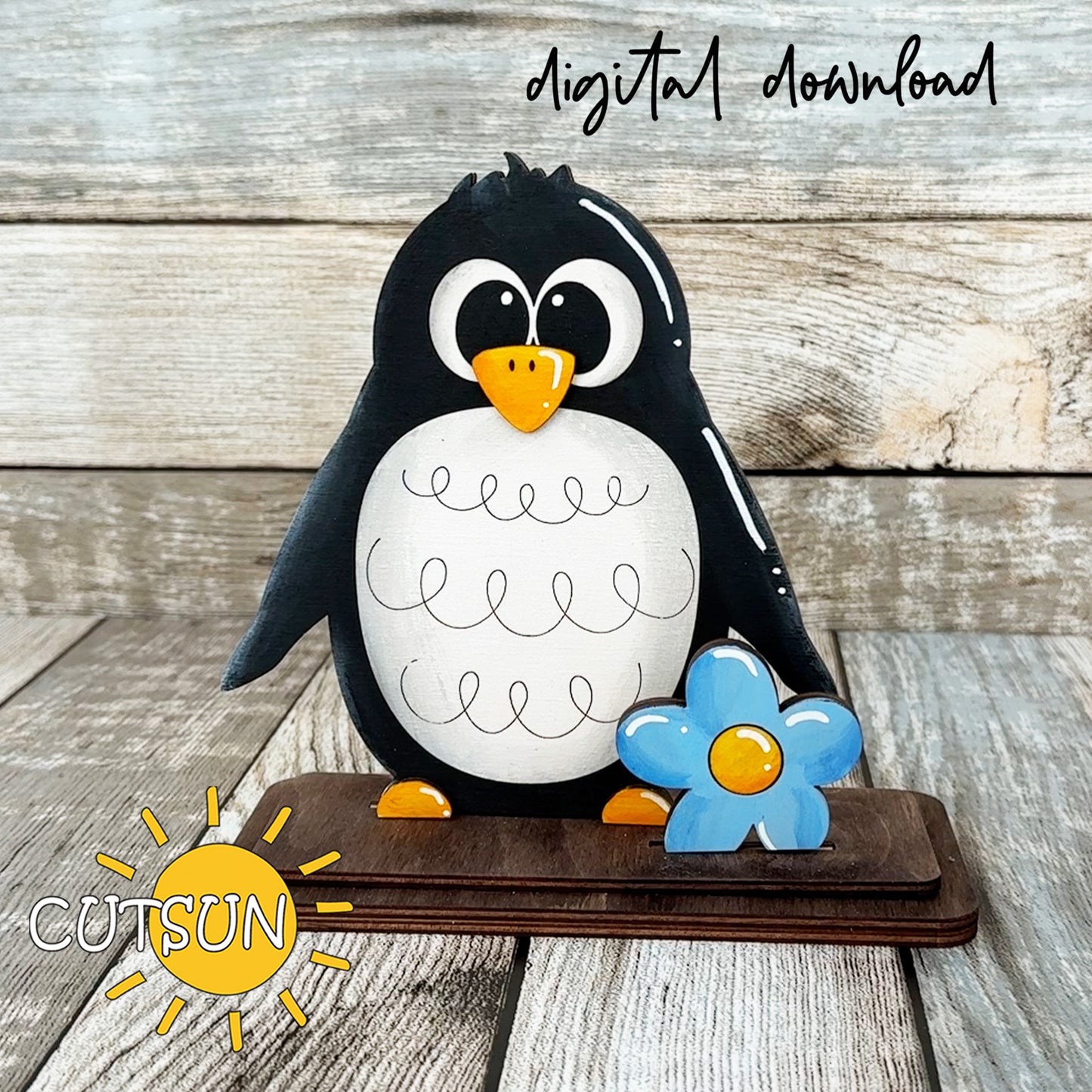 Interchangeable Penguin Shelf Sitter SVG – Cute Penguin Interchangeable Decor + 15 add-ons