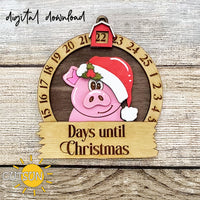 Christmas Pig Countdown SVG Laser Cut File