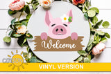 Cute Pig door hanger SVG Farmhouse door hanger svg Pig svg Welcome sign svg Glowforge SVG Laser cut file