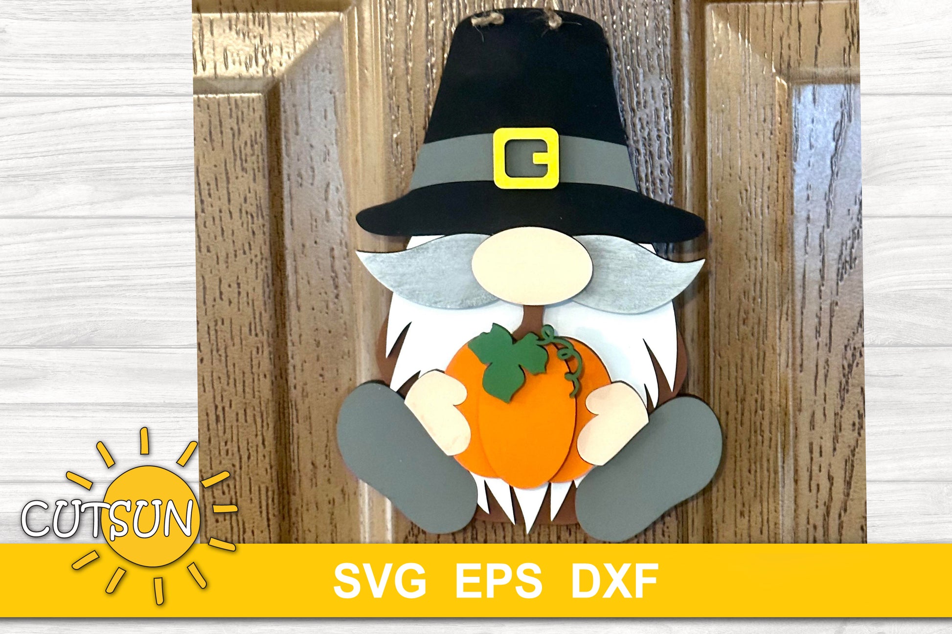 Pilgrim gnome door hanger SVG