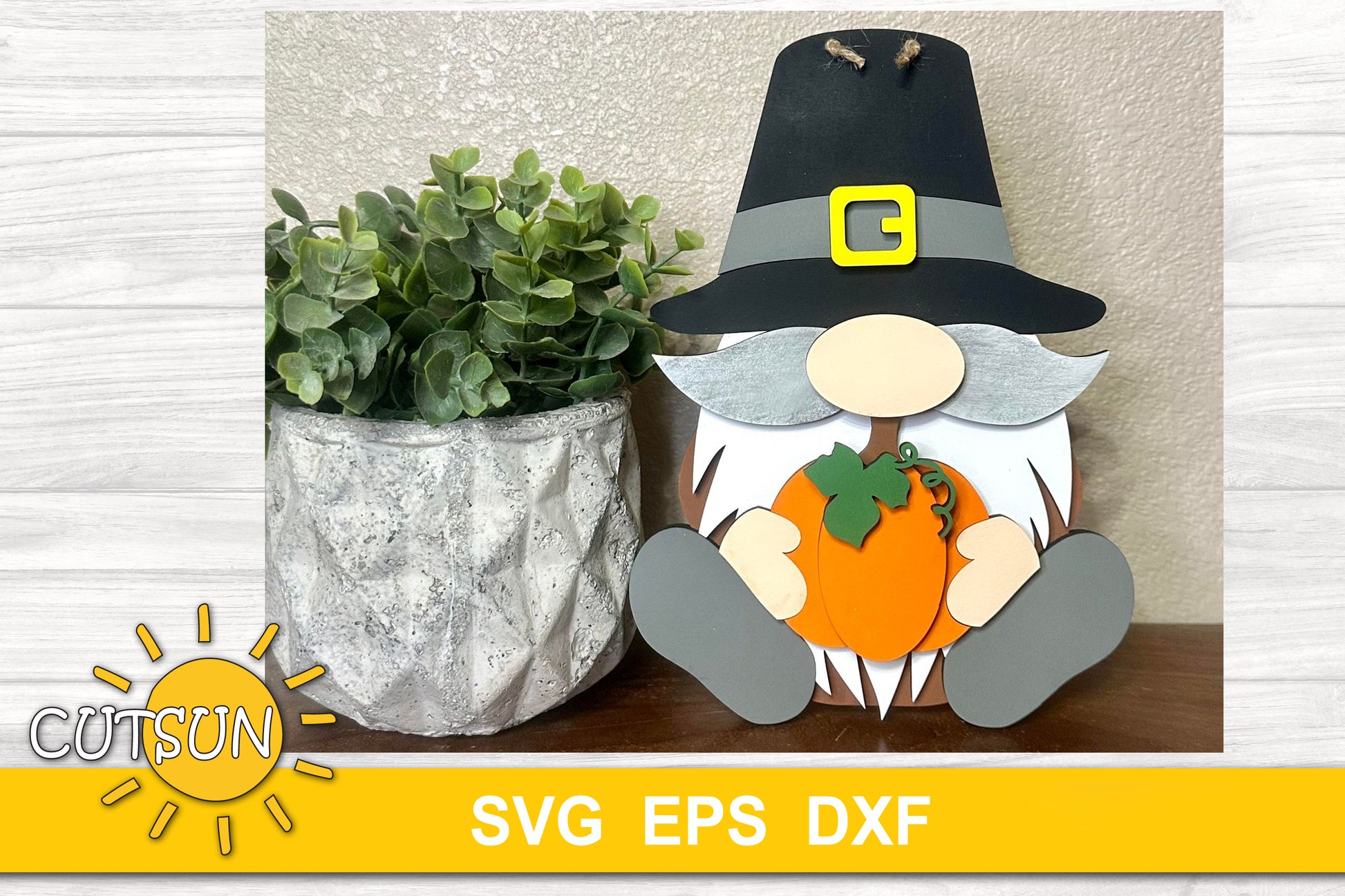 Pilgrim gnome door hanger SVG