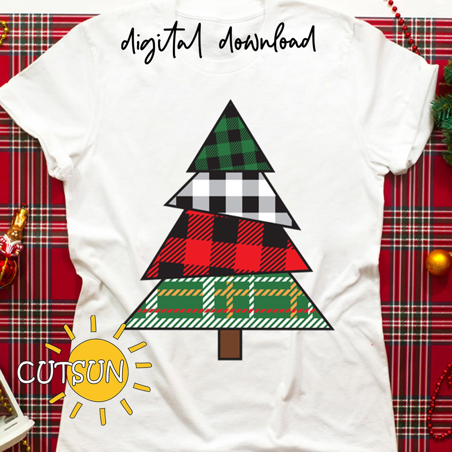 Christmas SVG | Christmas tree Plaid SVG | Christmas tree