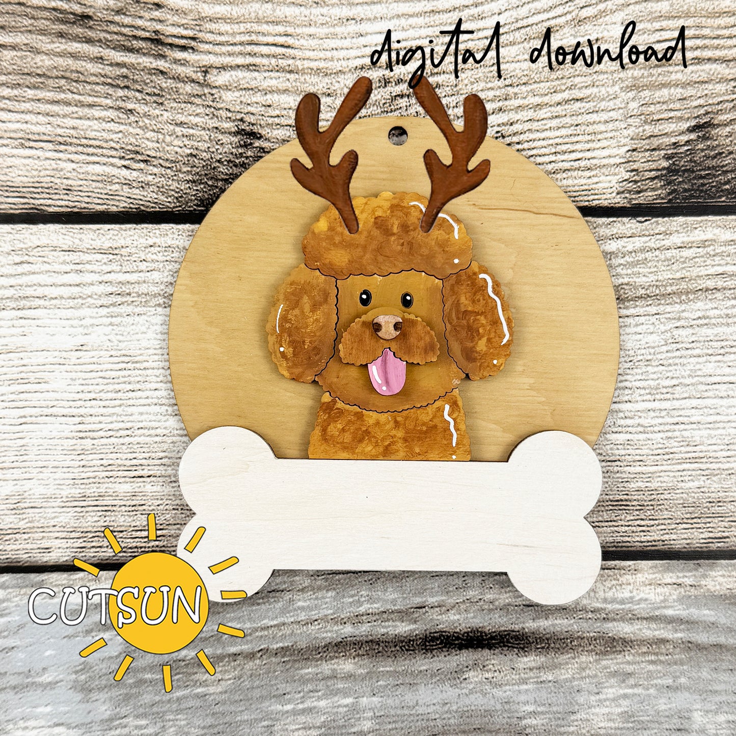 Personalized Poodle Christmas Ornament SVG | Layered Dog Ornament Laser Cut File | Holiday Pet Decoration Digital Download (Copy)