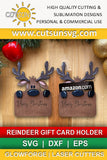 Reindeer Christmas gift card holder SVG