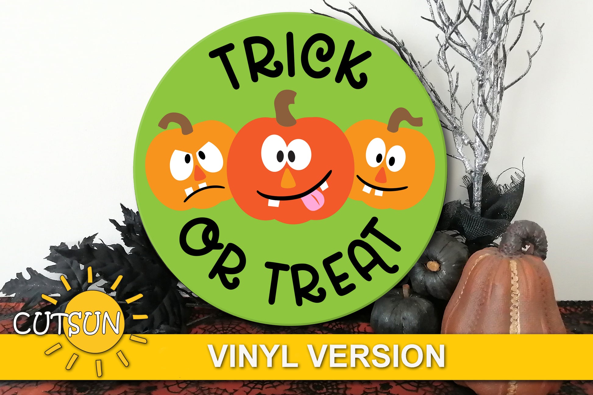 Pumpkins trick or treat door hanger SVG