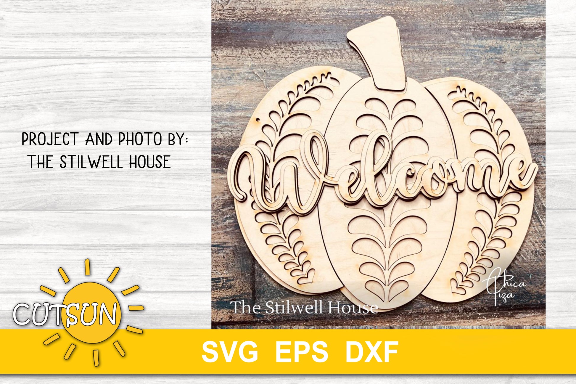 Folk art pumpkin door hanger SVG