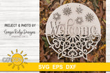 Snowflake door hanger Welcome sign SVG digital download for laser cutters or Cricut / Silhouette craft cutting machines