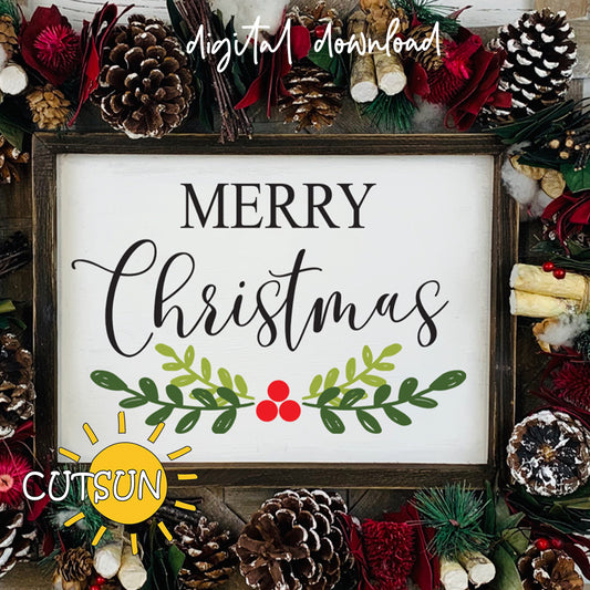 Christmas-themed digital download with 'Merry Christmas' text and decorative elements.