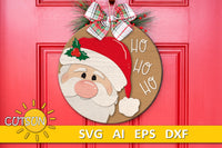 Santa Ho Ho Ho Door Hanger SVG Christmas door hanger SVG Laser cut file