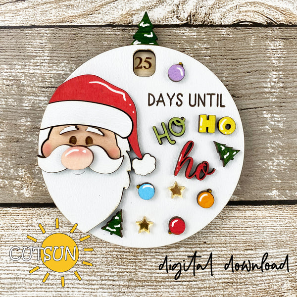 Christmas Countdown SVG Santa Countdown SVG Laser Cut Files