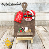 Christmas Add-on and Interchangeable Cutting board decor SVG - Santa Stop here add-on