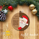 Santa Tracker ornament SVG Laser Cut File Christmas ornament svg