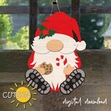 Christmas Gnome Door hanger SVG | Santa Gnome Door hanger SVG laser cut file