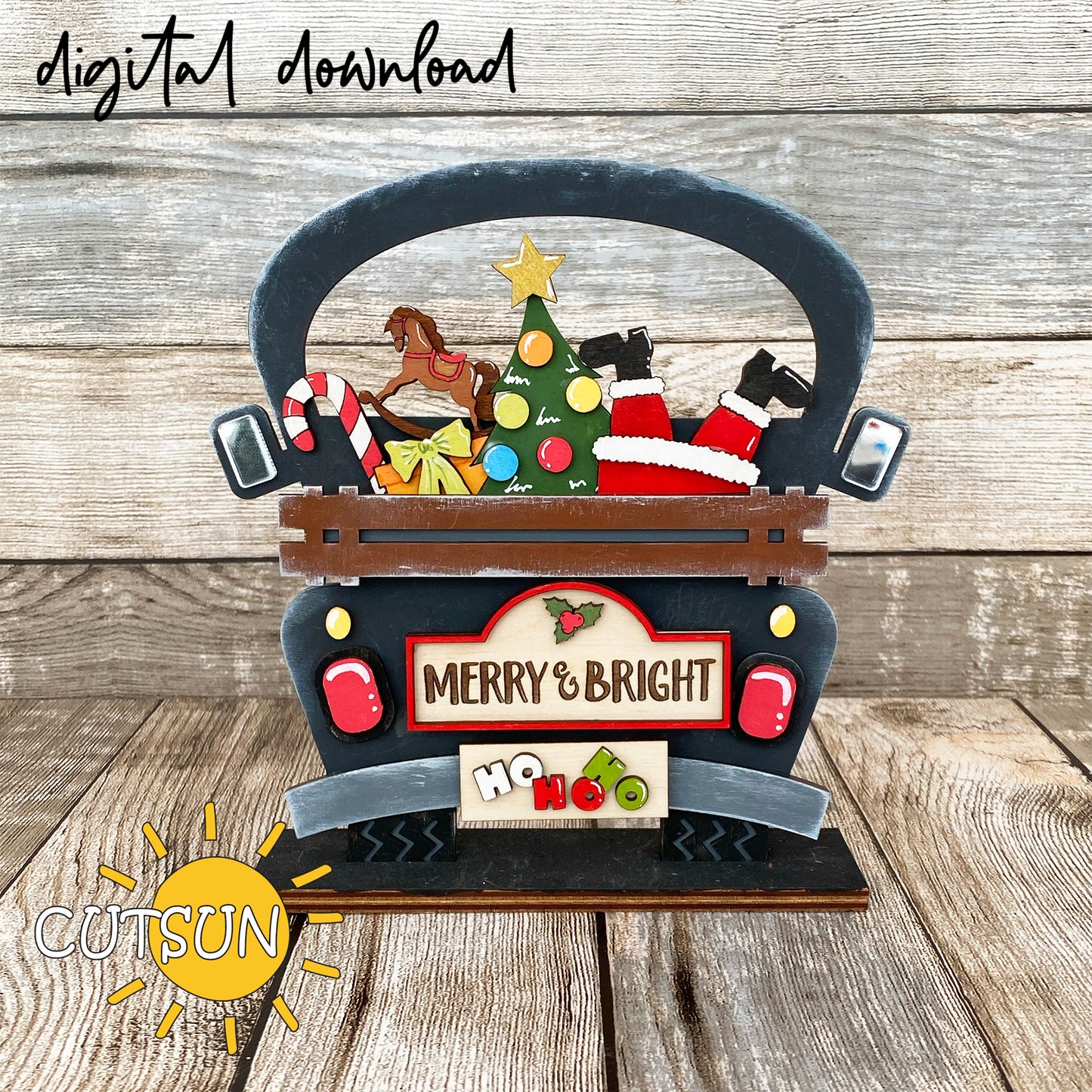 Interchangeable Farmhouse Truck SVG Bundle | Base File + 25 Add-Ons | Laser Cut Shelf Sitter & Door sign Set | Digital Download